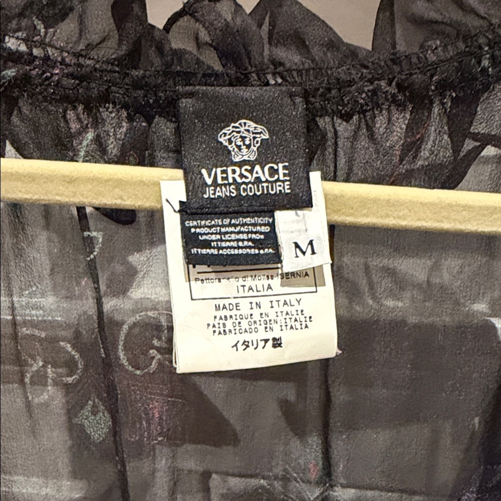 Versace Black Ruffled Top - Picture 2 of 6